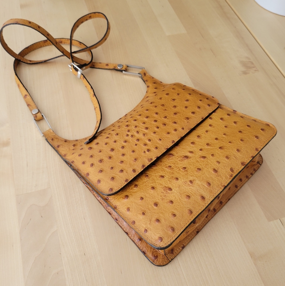 Italian genuine leather ostrich bag